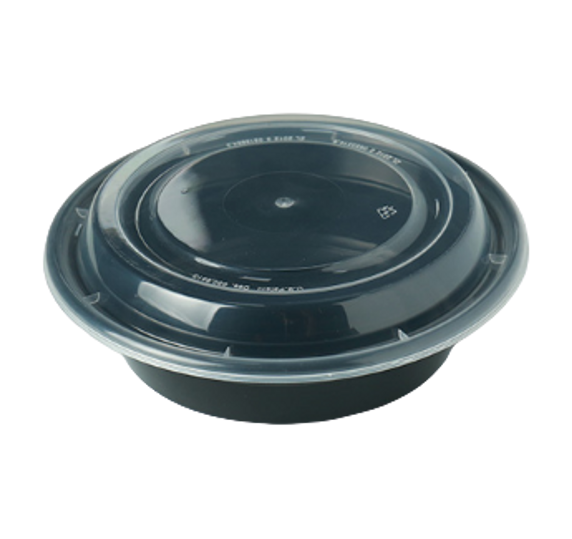 16 oz Round Black Base Container w/ Clear Lid (150/Case)